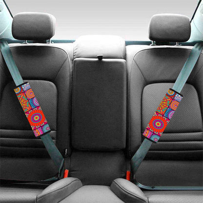 Square Bohemian Mandala Patchwork Print Car Seat Belt Covers