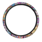 Square Bohemian Mandala Patchwork Print Car Steering Wheel Cover