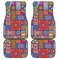 Square Bohemian Mandala Patchwork Print Front and Back Car Floor Mats