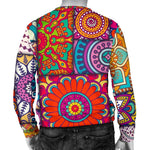 Square Bohemian Mandala Patchwork Print Men's Crewneck Sweatshirt GearFrost