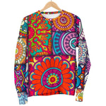 Square Bohemian Mandala Patchwork Print Men's Crewneck Sweatshirt GearFrost