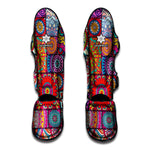 Square Bohemian Mandala Patchwork Print Muay Thai Shin Guard