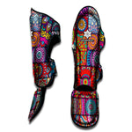 Square Bohemian Mandala Patchwork Print Muay Thai Shin Guard