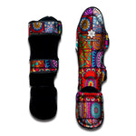 Square Bohemian Mandala Patchwork Print Muay Thai Shin Guard
