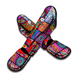 Square Bohemian Mandala Patchwork Print Muay Thai Shin Guard