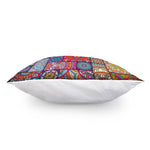 Square Bohemian Mandala Patchwork Print Pillow Cover
