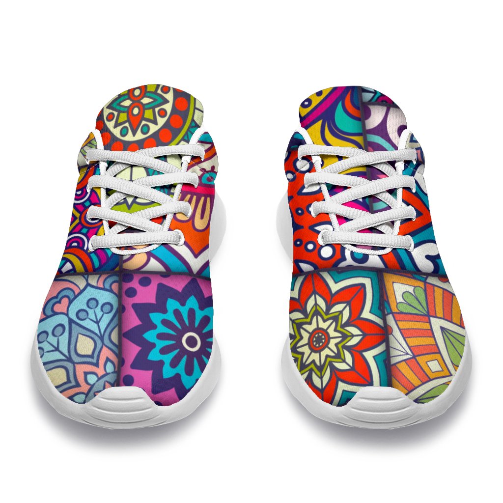 Square Bohemian Mandala Patchwork Print Sport Shoes GearFrost