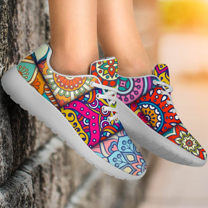 Square Bohemian Mandala Patchwork Print Sport Shoes GearFrost