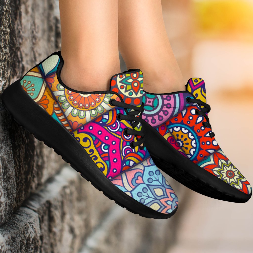 Square Bohemian Mandala Patchwork Print Sport Shoes GearFrost