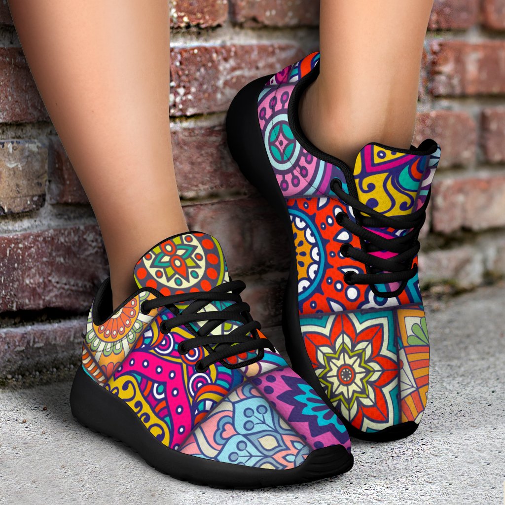 Square Bohemian Mandala Patchwork Print Sport Shoes GearFrost