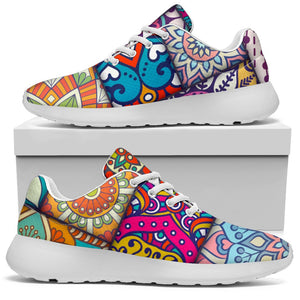 Square Bohemian Mandala Patchwork Print Sport Shoes GearFrost