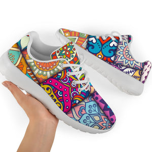 Square Bohemian Mandala Patchwork Print Sport Shoes GearFrost