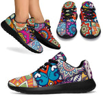 Square Bohemian Mandala Patchwork Print Sport Shoes GearFrost