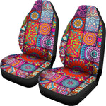 Square Bohemian Mandala Patchwork Print Universal Fit Car Seat Covers