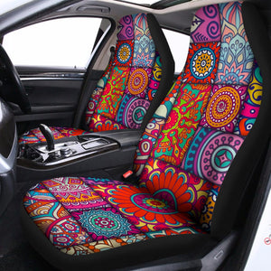 Square Bohemian Mandala Patchwork Print Universal Fit Car Seat Covers