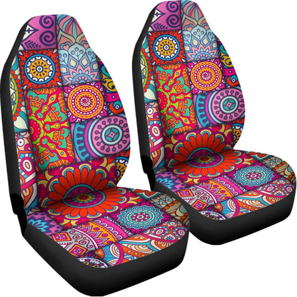 Square Bohemian Mandala Patchwork Print Universal Fit Car Seat Covers