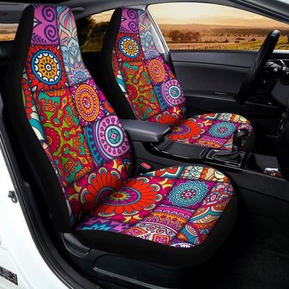 Square Bohemian Mandala Patchwork Print Universal Fit Car Seat Covers