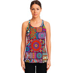 Square Bohemian Mandala Patchwork Print Women's Racerback Tank Top