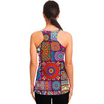 Square Bohemian Mandala Patchwork Print Women's Racerback Tank Top