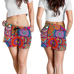 Square Bohemian Mandala Patchwork Print Women's Shorts
