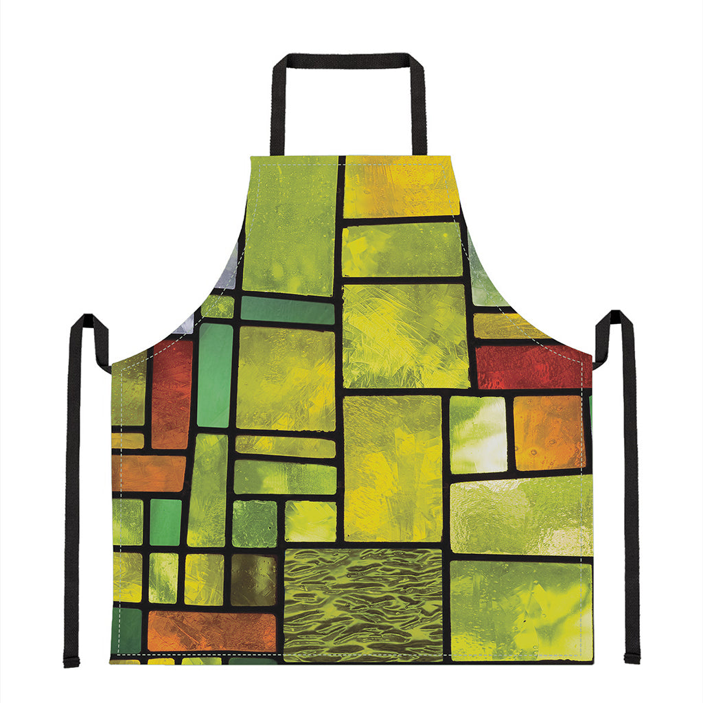 Square Stained Glass Mosaic Print Apron