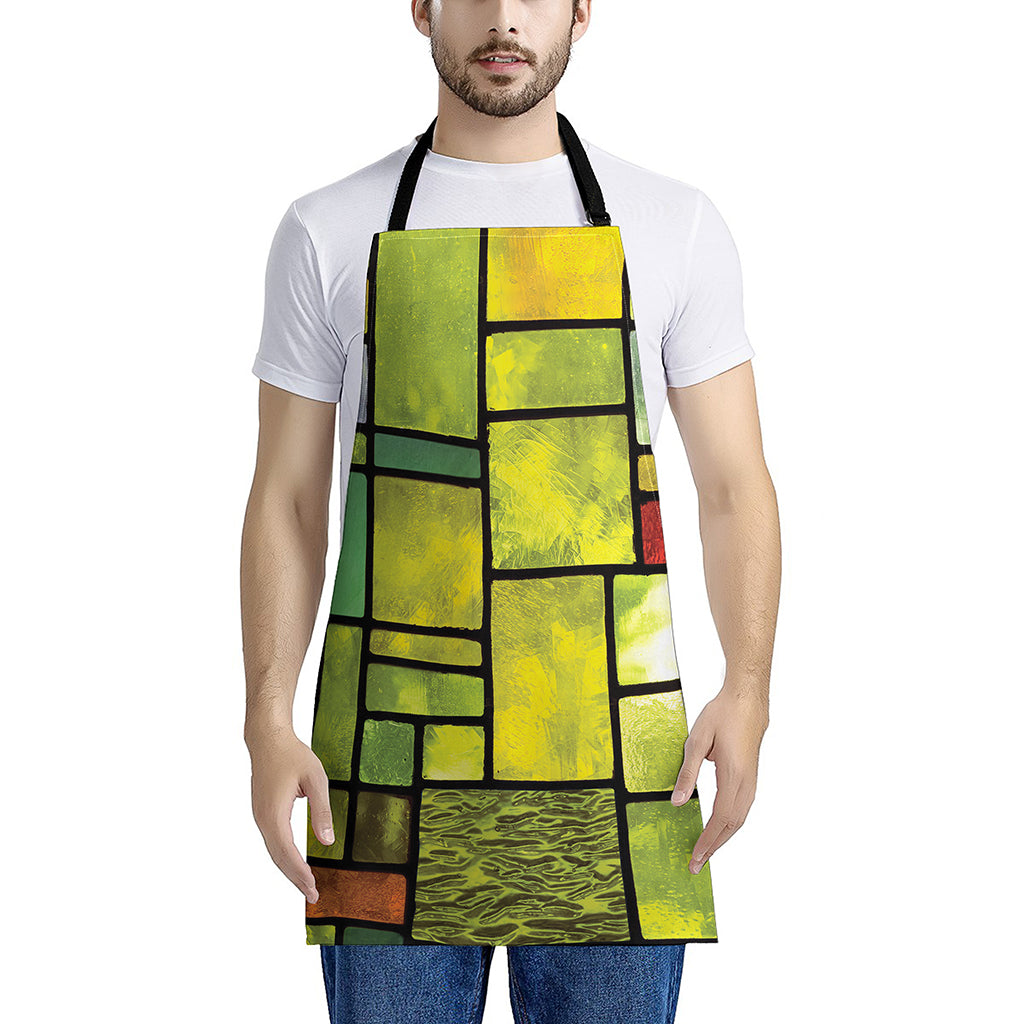 Square Stained Glass Mosaic Print Apron