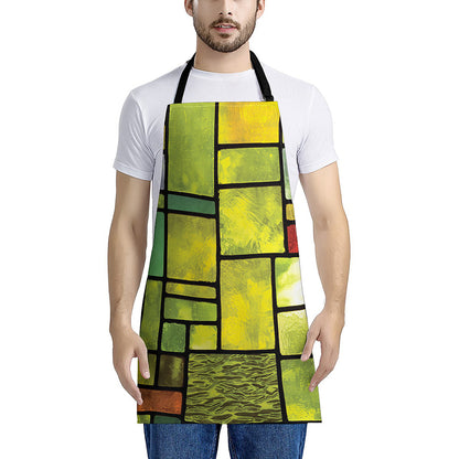 Square Stained Glass Mosaic Print Apron