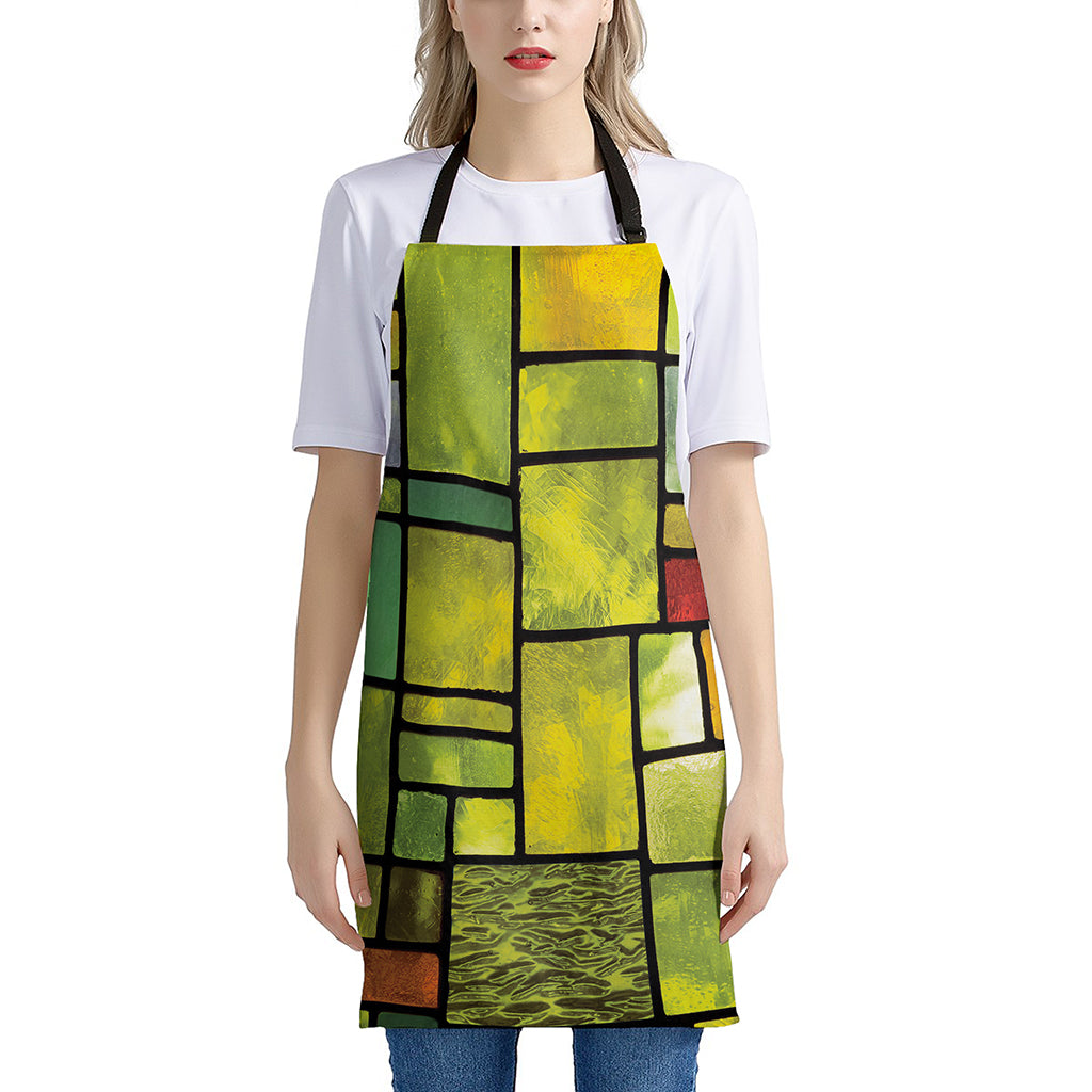 Square Stained Glass Mosaic Print Apron