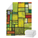 Square Stained Glass Mosaic Print Blanket