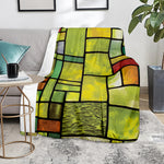 Square Stained Glass Mosaic Print Blanket