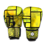 Square Stained Glass Mosaic Print Boxing Gloves