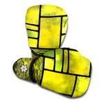 Square Stained Glass Mosaic Print Boxing Gloves