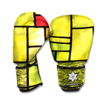 Square Stained Glass Mosaic Print Boxing Gloves