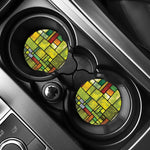 Square Stained Glass Mosaic Print Car Coasters