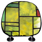 Square Stained Glass Mosaic Print Car Headrest Covers