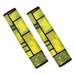 Square Stained Glass Mosaic Print Car Seat Belt Covers