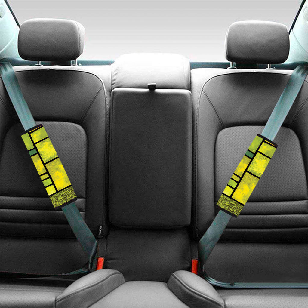 Square Stained Glass Mosaic Print Car Seat Belt Covers