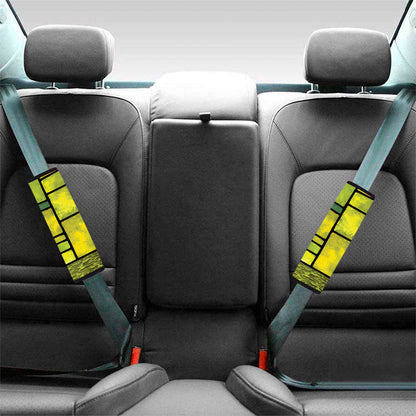 Square Stained Glass Mosaic Print Car Seat Belt Covers