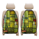 Square Stained Glass Mosaic Print Car Seat Organizers