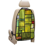 Square Stained Glass Mosaic Print Car Seat Organizers