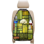 Square Stained Glass Mosaic Print Car Seat Organizers