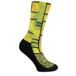Square Stained Glass Mosaic Print Crew Socks