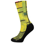 Square Stained Glass Mosaic Print Crew Socks