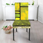 Square Stained Glass Mosaic Print Dining Chair Slipcover