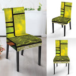 Square Stained Glass Mosaic Print Dining Chair Slipcover