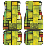 Square Stained Glass Mosaic Print Front and Back Car Floor Mats