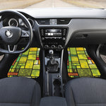 Square Stained Glass Mosaic Print Front and Back Car Floor Mats