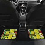 Square Stained Glass Mosaic Print Front and Back Car Floor Mats