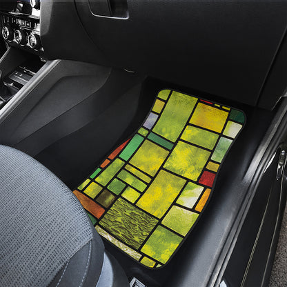 Square Stained Glass Mosaic Print Front Car Floor Mats