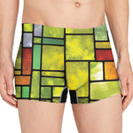 Square Stained Glass Mosaic Print Men's Boxer Briefs